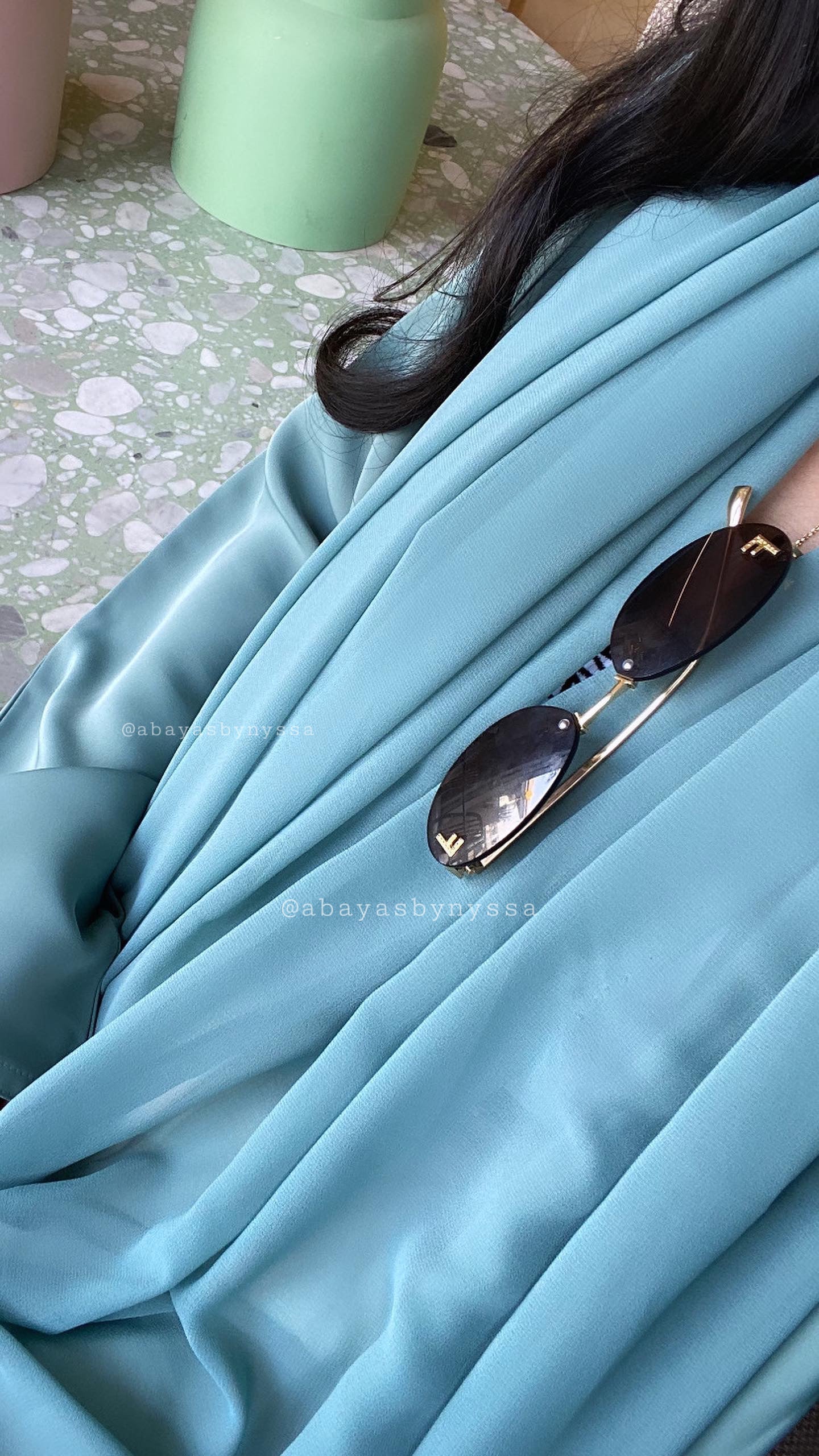 Zahra|Teal Abaya
