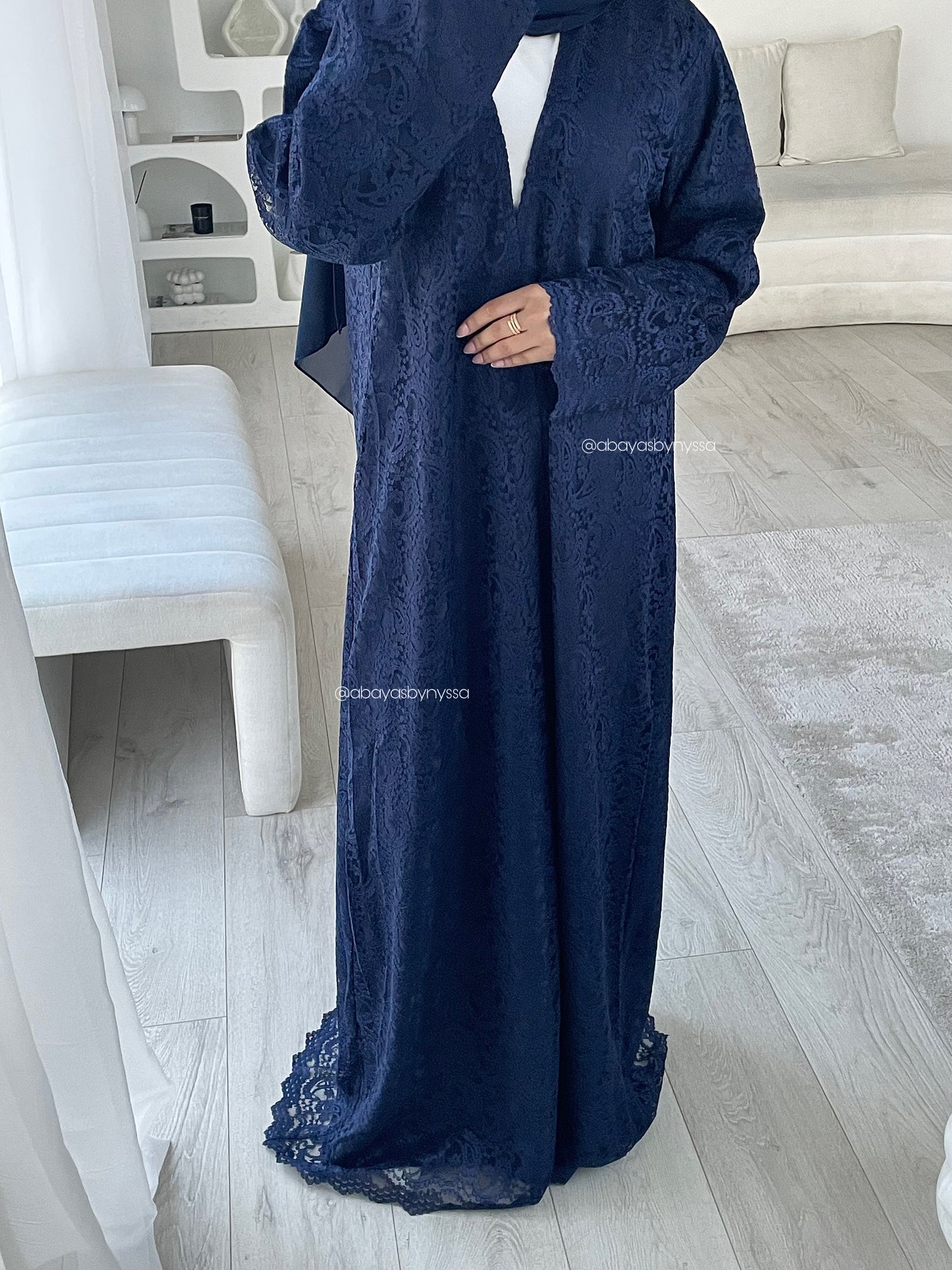 Layla Premium Lace Abaya - Lightweight & Elegant for Women -
‘Navy Blue’ (LIMITED EDITION)