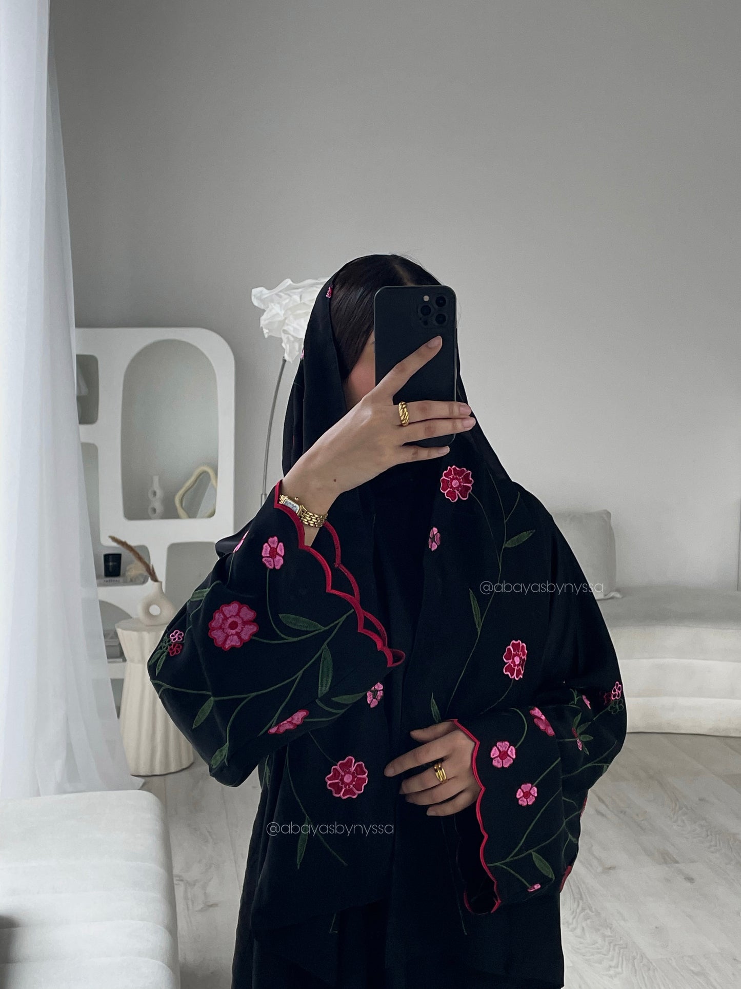 ‘Flora’ Women’s Black Abaya – Lightweight Korean Nida Spring/Summer Abaya
- Red