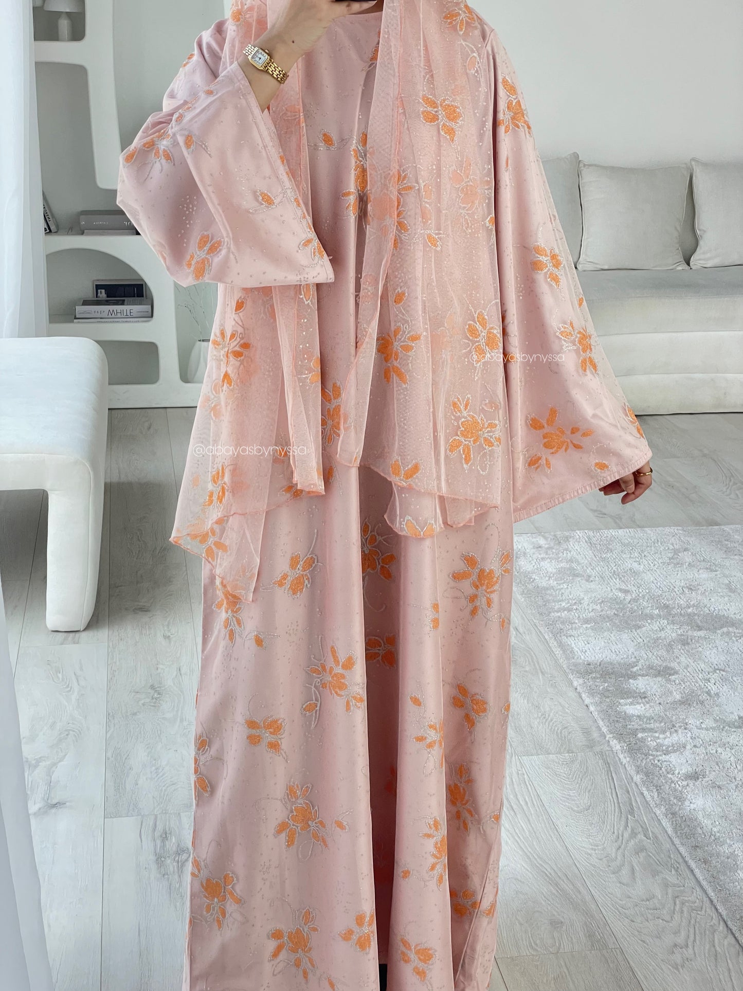 Marwa Women’s Closed Abaya – Fully Embellished Evening Abaya
- ‘Orange’