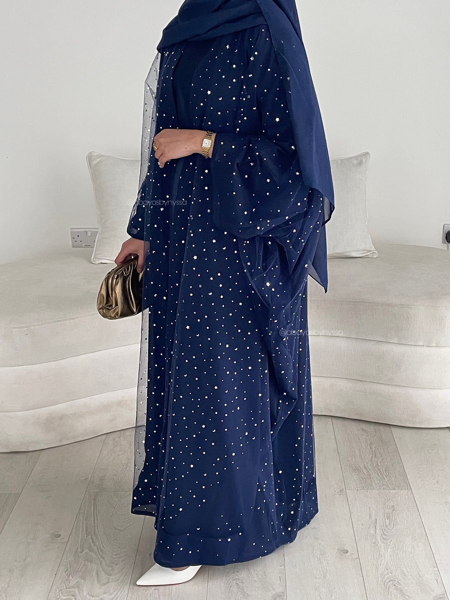 ‘Starry Nights’ Women’s Sparkly Evening Abaya –
- Midnight Blue