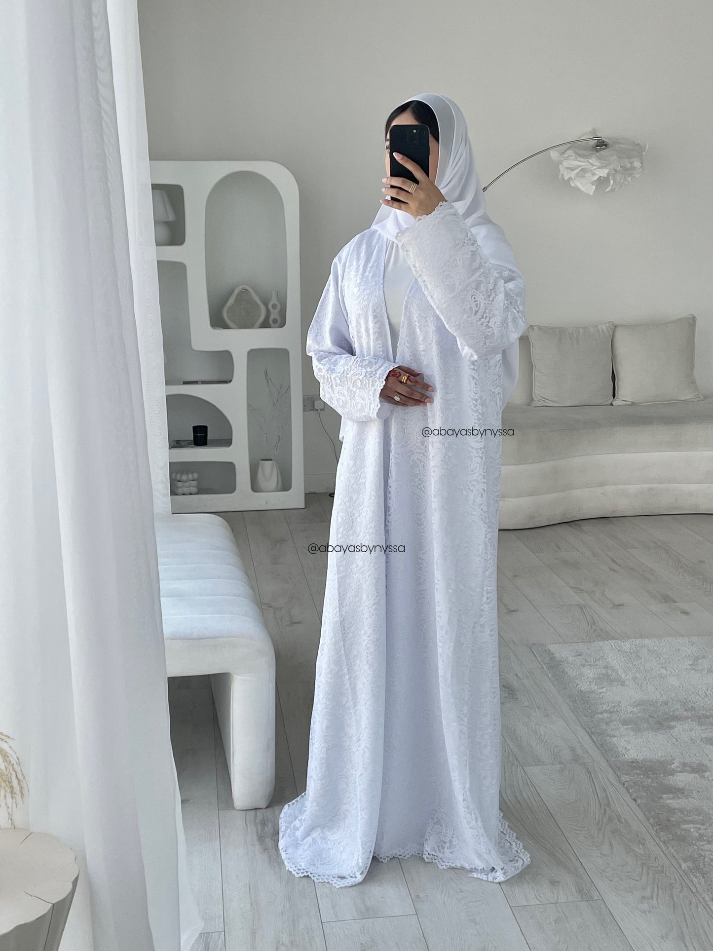 Layla Premium Lace Abaya - Lightweight & Elegant for Women - ‘White’ (LIMITED EDITION)
