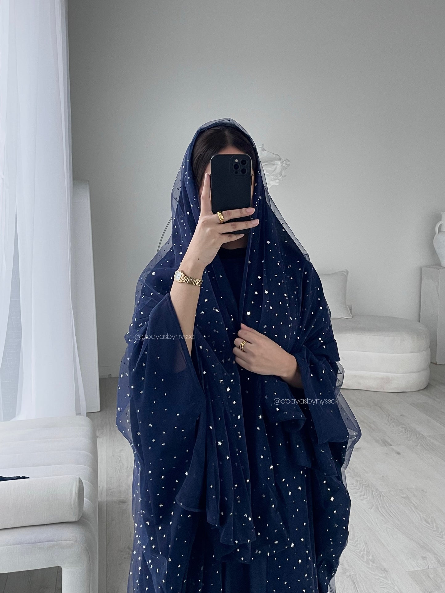 ‘Starry Nights’ Women’s Sparkly Evening Abaya –
- Midnight Blue