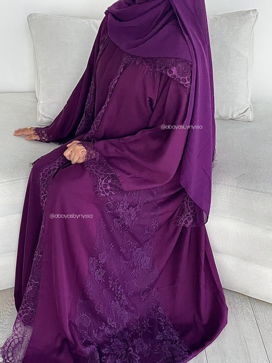 LIA Lace Abaya – Elegant Women Wear for Every Occasion - Purple