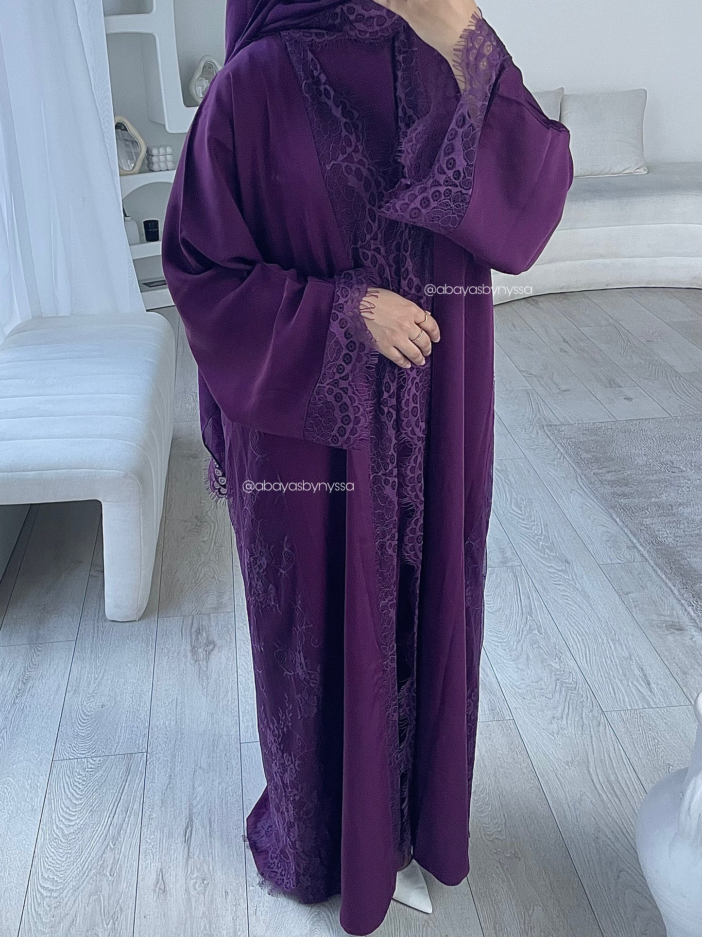 LIA Lace Abaya – Elegant Women Wear for Every Occasion - Purple
