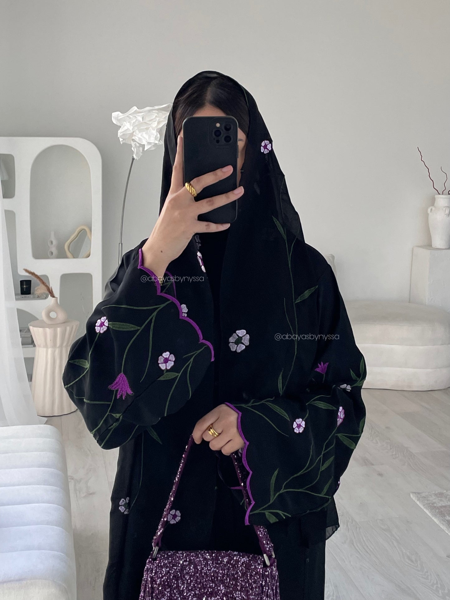 ‘Flora’ Women’s Black Abaya – Lightweight Korean Nida Spring/Summer Abaya
- Purple