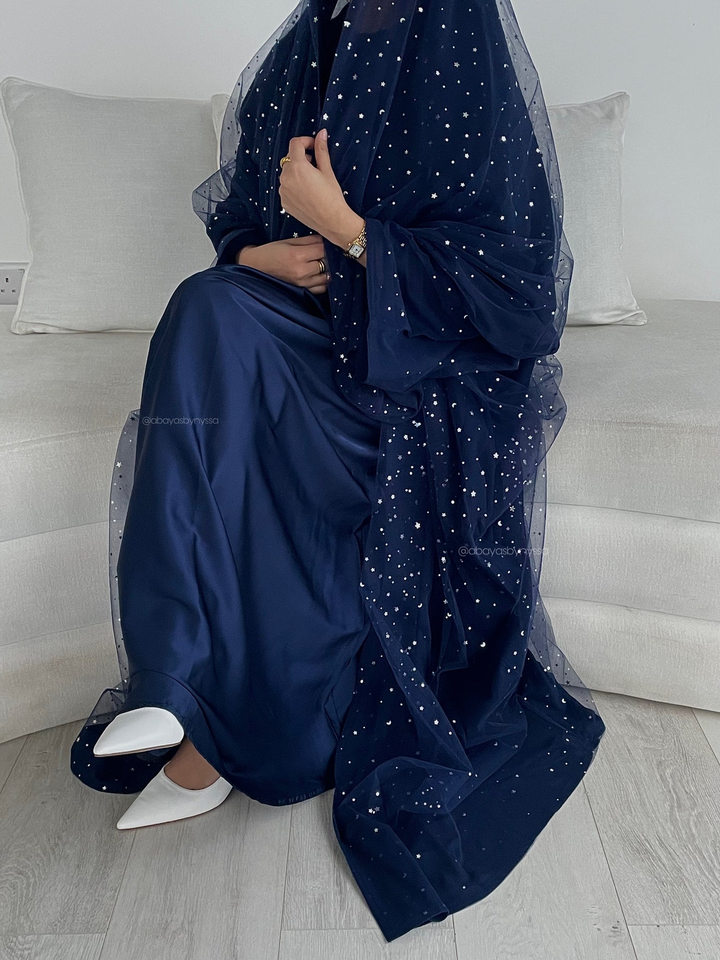 ‘Starry Nights’ Women’s Sparkly Evening Abaya –
- Midnight Blue