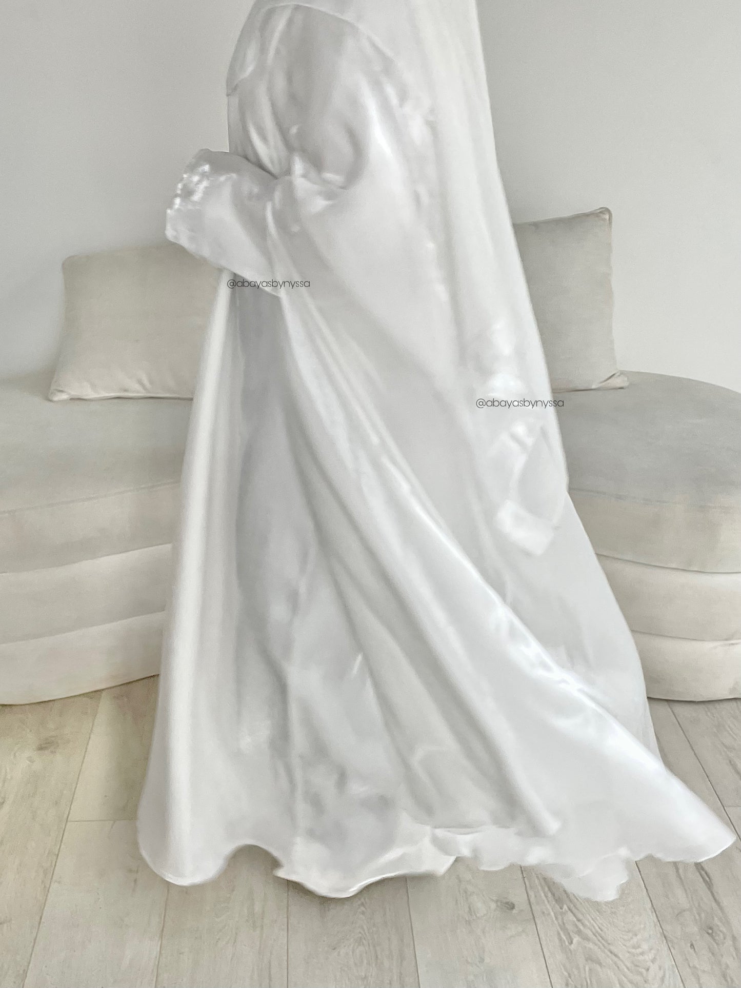 Noor Abaya – Elegant Organza Evening Wear - ‘Ivory’