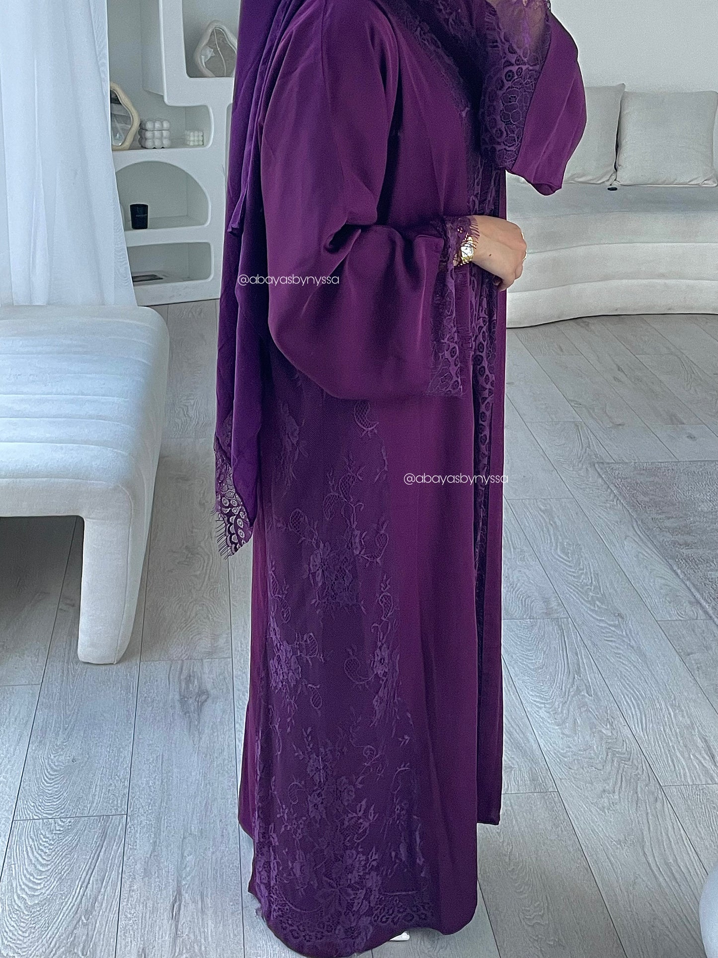 LIA Lace Abaya – Elegant Women Wear for Every Occasion - Purple
