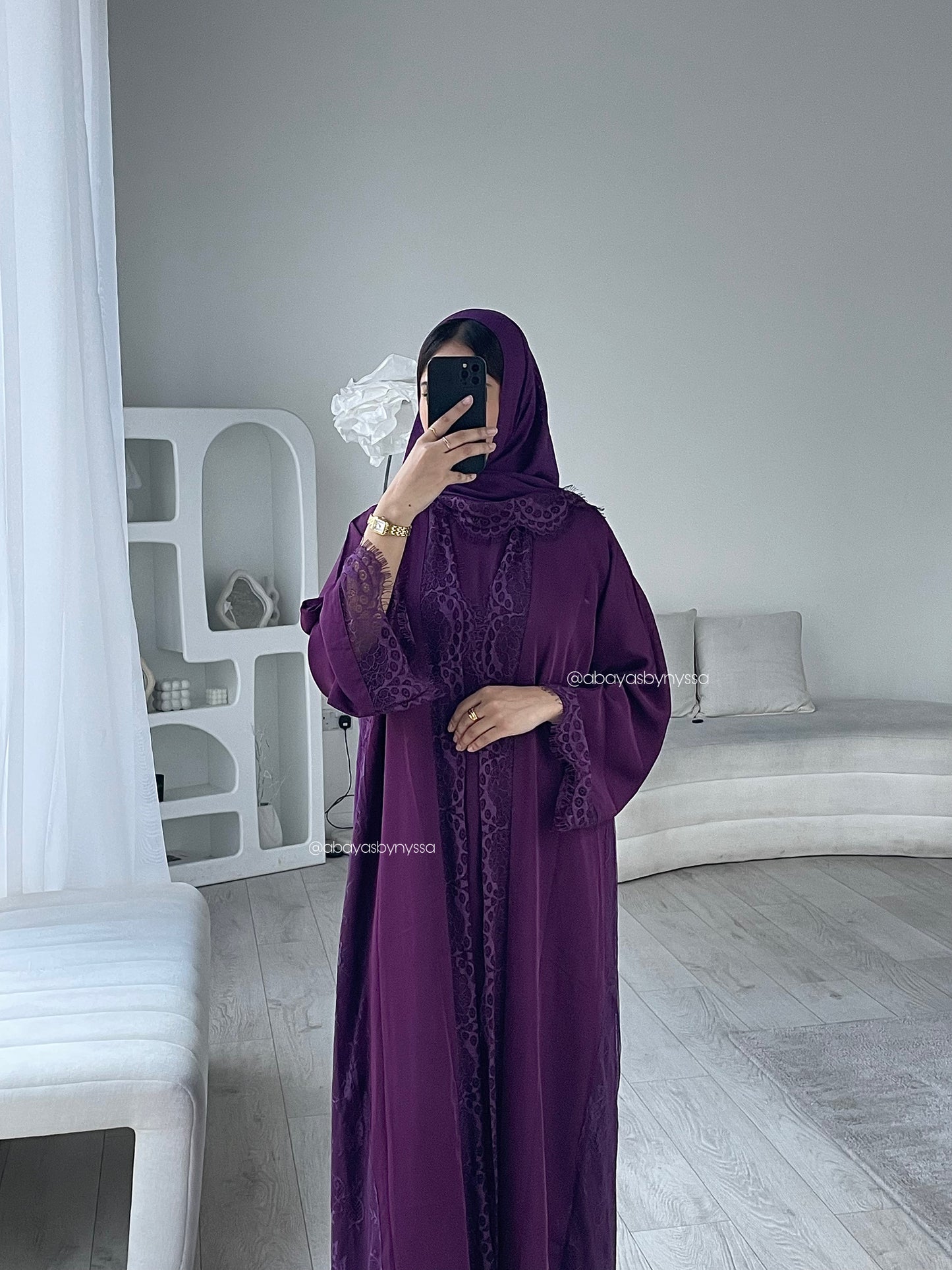 LIA Lace Abaya – Elegant Women Wear for Every Occasion - Purple