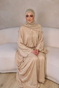 Layali Shimmery Abaya Set – Elegant Luxury 4 Piece Abaya - Gold