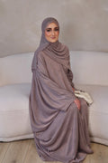 Layali Shimmery Abaya Set – Elegant Luxury 4 Piece Abaya - Lilac