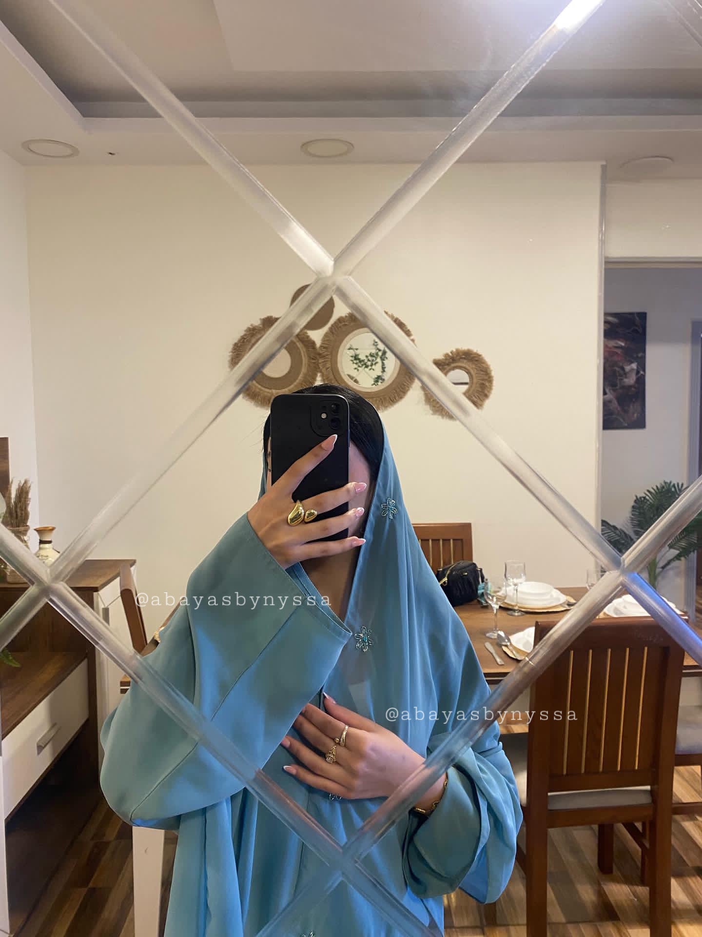 Zahra|Teal Abaya