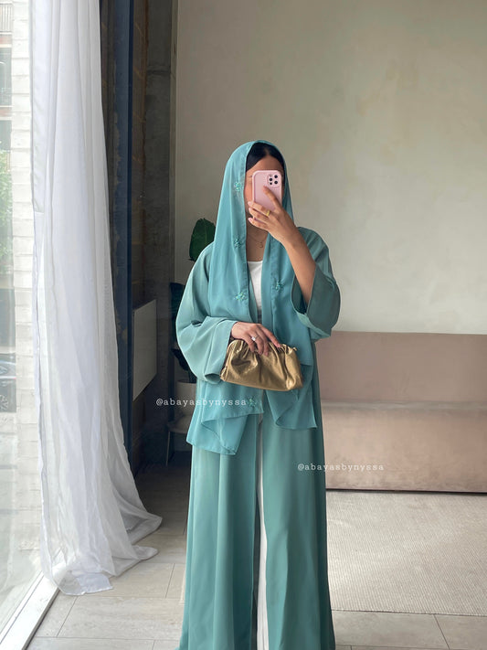 Zahra|Teal Abaya