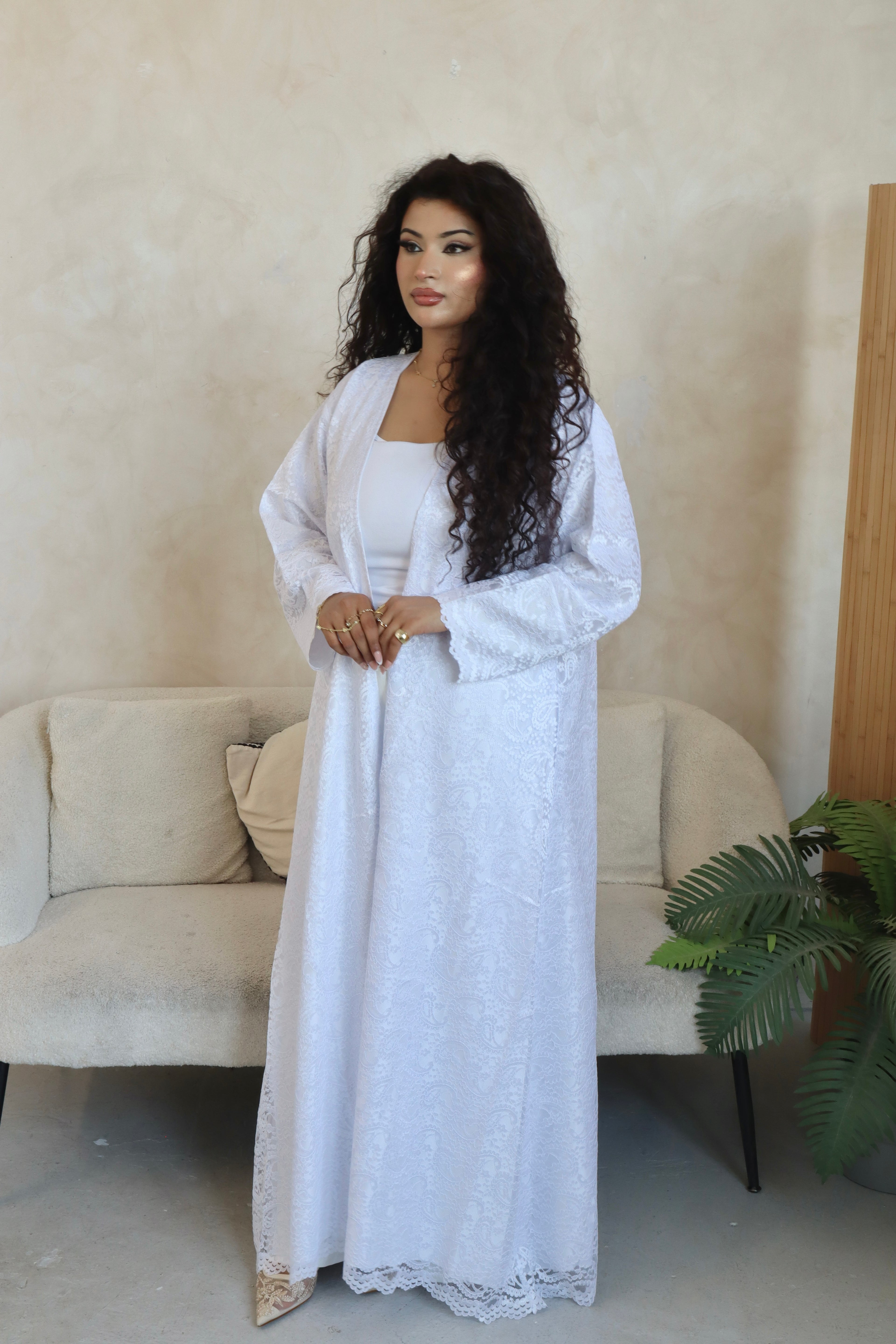 Layla Premium Lace Abaya - Lightweight & Elegant for Women - ‘White’ (LIMITED EDITION)