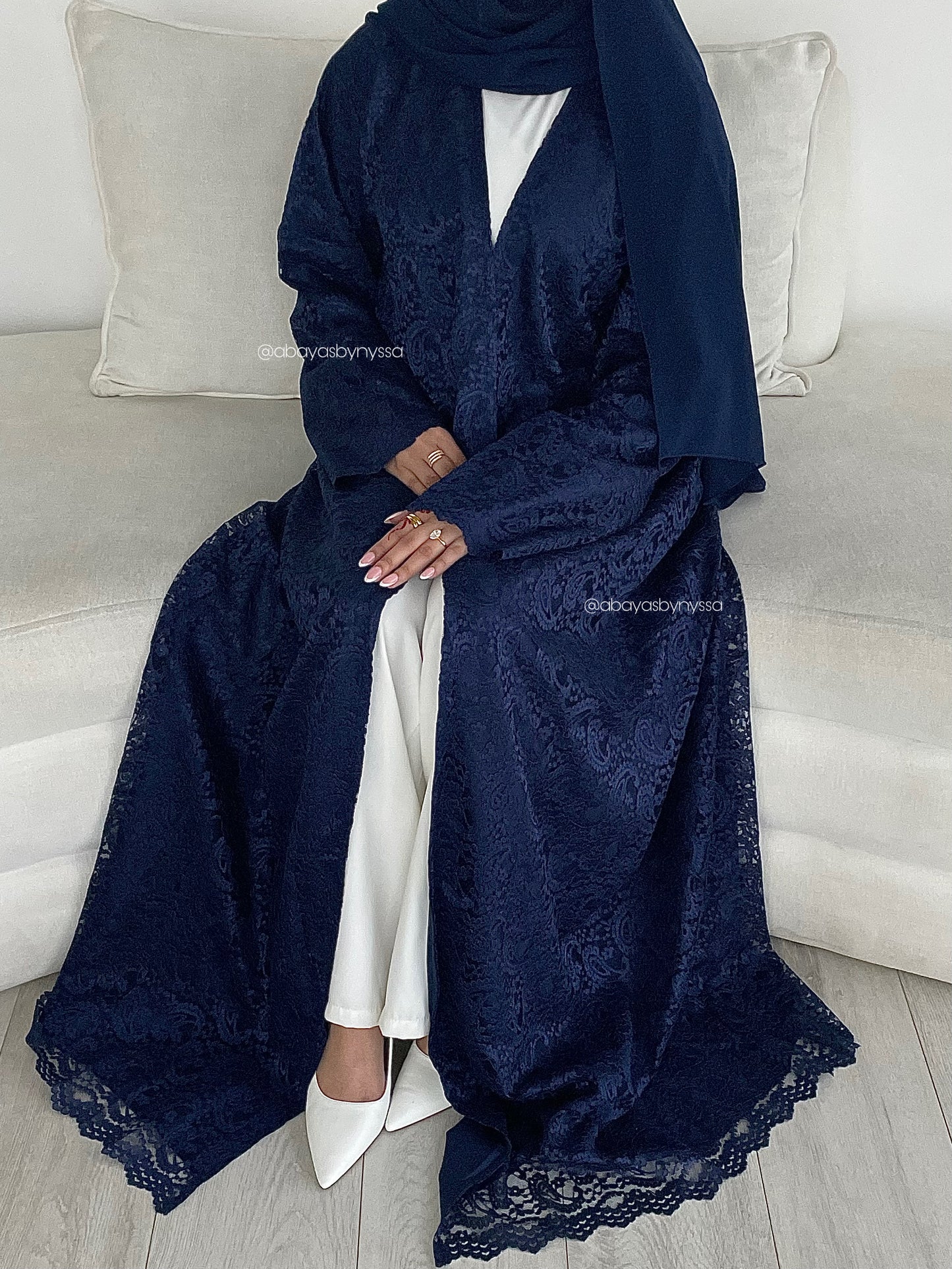 Layla Premium Lace Abaya - Lightweight & Elegant for Women -
‘Navy Blue’ (LIMITED EDITION)